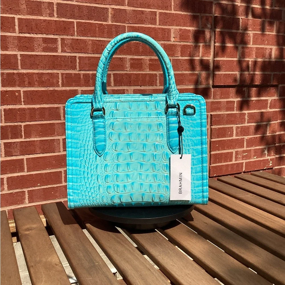 Brahmin Cami Tropic Blue Melbourne Satchel NWT - Picture 2 of 10